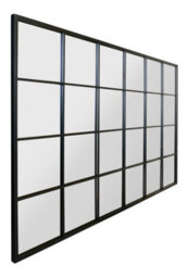 "Mirroroutlet The Fenestra Black Modern Window Leaner / Wall Mirror 69"" X 43"" 174Cm X 110Cm" - thumbnail 4
