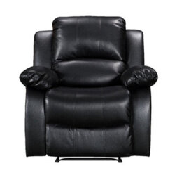 Black Faux Leather  3 + 2 + 1 Seater Manual Recliner Sofa And Armchair Set For Living Room Valencia - thumbnail 8