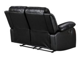 Black Faux Leather  3 + 2 + 1 Seater Manual Recliner Sofa And Armchair Set For Living Room Valencia - thumbnail 7