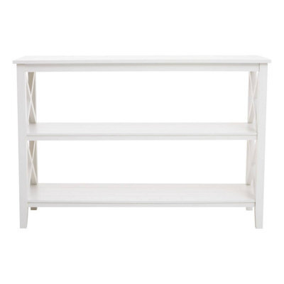 Orsina Three Shelf Wide Ivory Book Case, Pine Wood Tall Book Shelf, Large Book Case For Home & Office - image 1