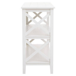 Orsina Three Shelf Wide Ivory Book Case, Pine Wood Tall Book Shelf, Large Book Case For Home & Office - thumbnail 3