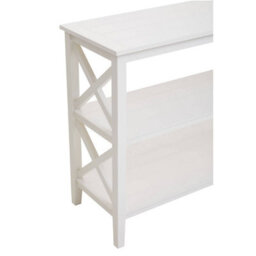 Orsina Three Shelf Wide Ivory Book Case, Pine Wood Tall Book Shelf, Large Book Case For Home & Office - thumbnail 5