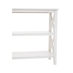 Orsina Three Shelf Wide Ivory Book Case, Pine Wood Tall Book Shelf, Large Book Case For Home & Office - thumbnail 4