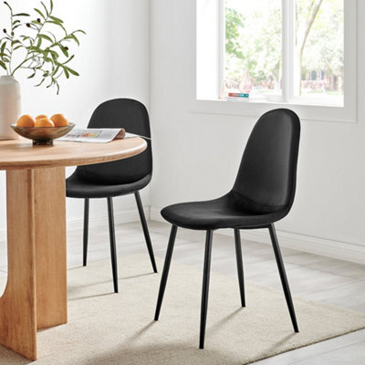 Bravich Ron Velvet Dining Chair - Black, Set Of 4 - image 1