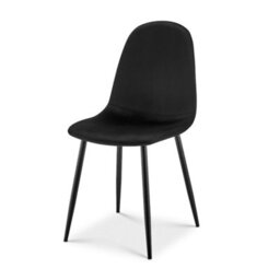 Bravich Ron Velvet Dining Chair - Black, Set Of 4 - thumbnail 9