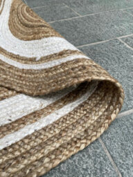 Second Nature Online Khidakee Oval Border Natural Rug Hand Woven Jute / 90 Cm X 150 Cm - thumbnail 8