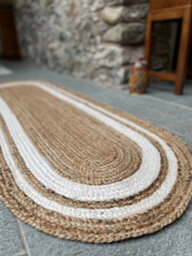 Second Nature Online Khidakee Oval Border Natural Rug Hand Woven Jute / 90 Cm X 150 Cm - thumbnail 4