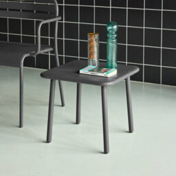 Sweeek - Square Steel Garden Coffee Table Anthracite 45X45X40 Cm - Amelia - thumbnail 4