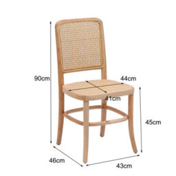 Nordlys Set Of 2  Wood And Rattan Dining Chairs Exotic Boho Dining Room - thumbnail 6