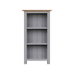 Bookcase 3 Tier Oak Veneer Storage Rack Display Unit Assembled Grey