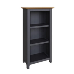 Bookcase 3 Tier Oak Veneer Storage Rack Display Unit Assembled Grey - thumbnail 3