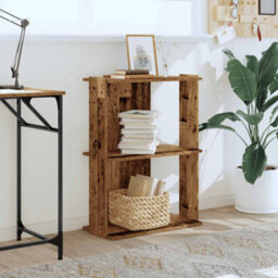 Berkfield Bookcase 3-Tier Old Wood 60X30X80 Cm Engineered Wood - thumbnail 3