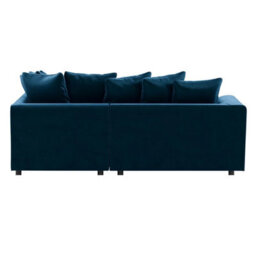 Furnishings For Less UK Brooklyn Plush Velvet 3 To 4 Seater L Shaped Corner Sofa Foam Blue Right Hand Facing - thumbnail 4