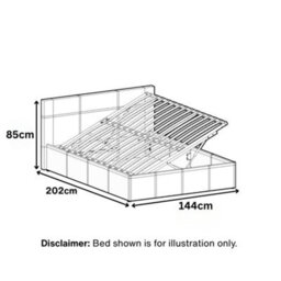 Kosy Koala Ottoman Bed Gas Lift Storage Grey 4Ft6 Double With 1 Mattress Line Pattern Velvet Bedroom - thumbnail 7