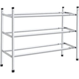 3Tier Shoe Rack Shoe Rack Extendable Chrome Finish Shoe Storage Cabinet Organizer - thumbnail 2
