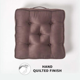Homescapes Chocolate Brown Faux Suede Armchair Booster Cushion - thumbnail 4