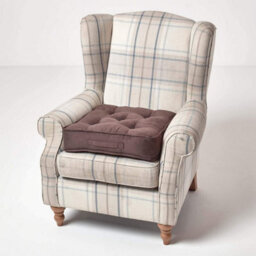 Homescapes Chocolate Brown Faux Suede Armchair Booster Cushion - thumbnail 7