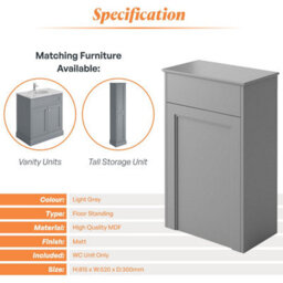 Plum&clay Fairmont Traditional Light Grey Back To Wall Toilet Wc Unit - thumbnail 6