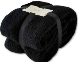 TheWhiteWater Limited Blanket Throw Teddy Bear Flannel Fleece Fluffy Fur Super Soft  King 200 X 240 Cm Black - thumbnail 5