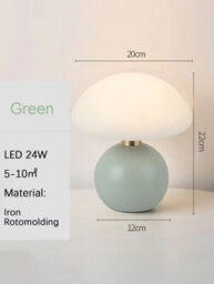 Green Mushroom Lamp With Usb , Bedside And Decorative Light - thumbnail 2