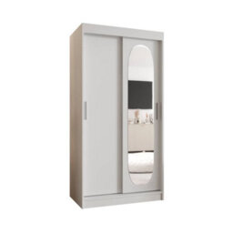 Arte White Royal Sliding Door Wardrobe 1000mm X 2000mm X 620mm - A Bright And Sophisticated Storage Solution - thumbnail 1