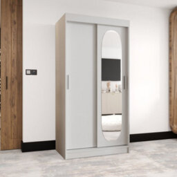 Arte White Royal Sliding Door Wardrobe 1000mm X 2000mm X 620mm - A Bright And Sophisticated Storage Solution - thumbnail 2