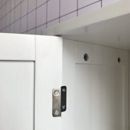 Hygrad Built to Survive Cabinet White Wood Free Standing 2 Door Bathroom Home Office Linen Cabinet Toilet Organiser Shelf Cupboard Living Room, Hallway - thumbnail 8