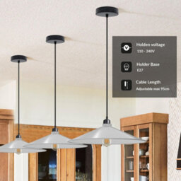 2Pack Cone Lamp Shade Pendant Light Fixtures 22Cm Metal Replacing Hanging Lampshade - thumbnail 5