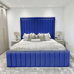 UKBEDFURNITURE Hampton Plush Velvet Upholstered Bed Frame - Blackboard With Mattress - thumbnail 2