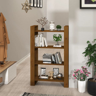 Berkfield Book Cabinet/room Divider Honey Brown 80X35X125 Cm Solid Wood - image 1
