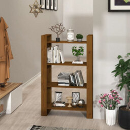 Berkfield Book Cabinet/room Divider Honey Brown 80X35X125 Cm Solid Wood