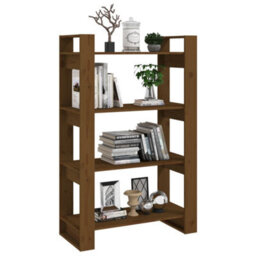 Berkfield Book Cabinet/room Divider Honey Brown 80X35X125 Cm Solid Wood - thumbnail 4