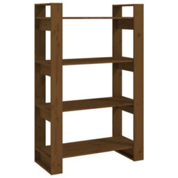 Berkfield Book Cabinet/room Divider Honey Brown 80X35X125 Cm Solid Wood - thumbnail 2