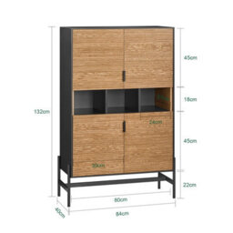 Sobuy Hfsb03-Sch,rattan Sideboard Shoe Storage Cabinet Organiser,black,w83Xd40Xh132 - thumbnail 3