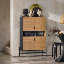 Sobuy Hfsb03-Sch,rattan Sideboard Shoe Storage Cabinet Organiser,black,w83Xd40Xh132 - thumbnail 2
