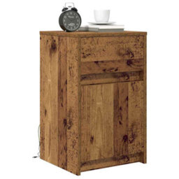 Berkfield Bedside Cabinet 2 Pcs Old Wood 38 X 34 X 61 Cm Engineered Wood - thumbnail 3