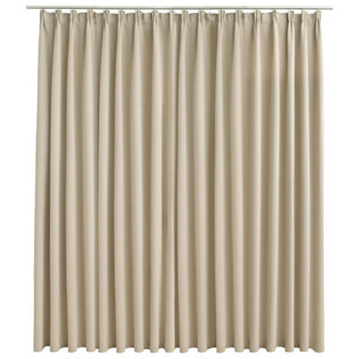 Berkfield Elegant Blackout Curtain With Hooks Beige 290X245 Cm