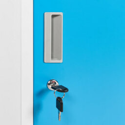 Wyld And Coco Bluelock White Metal Storage Locker W38 X D45 X H185Cm With Locking Doors And Adjustable Shelves - thumbnail 9