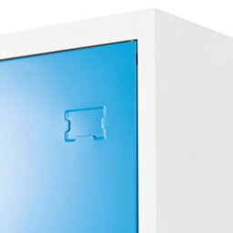 Wyld And Coco Bluelock White Metal Storage Locker W38 X D45 X H185Cm With Locking Doors And Adjustable Shelves - thumbnail 8