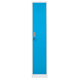 Wyld And Coco Bluelock White Metal Storage Locker W38 X D45 X H185Cm With Locking Doors And Adjustable Shelves - thumbnail 1