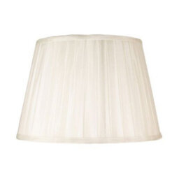 Happy Homewares Traditional Classic Cream Faux Silk Pleated Inner Lined Lamp Shade - 12 - thumbnail 2