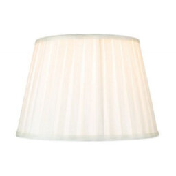Happy Homewares Traditional Classic Cream Faux Silk Pleated Inner Lined Lamp Shade - 12