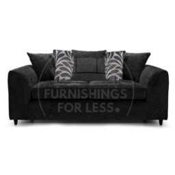 Furnishings For Less UK Zina Black Chenille Fabric 3 + 2 Seater Sofa Suite - thumbnail 2