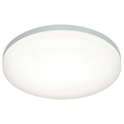Slim Round Led Flush Ceiling Light 22W Cool White Ip44 Sliver Bathroom Lamp - image 1