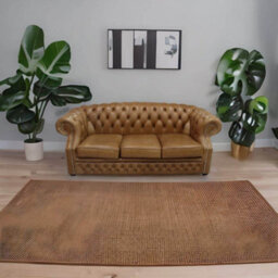 Chesterfield 3 Seater Old English Tan Leather Sofa Bespoke In Buckingham Style - thumbnail 4