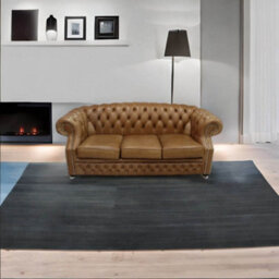 Chesterfield 3 Seater Old English Tan Leather Sofa Bespoke In Buckingham Style - thumbnail 3