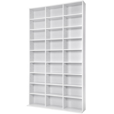 Tectake Cd Shelf Unit Christel - 27 Compartments For Up To 1080 Cds - White - image 1