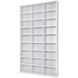 Tectake Cd Shelf Unit Christel - 27 Compartments For Up To 1080 Cds  - White - thumbnail 1