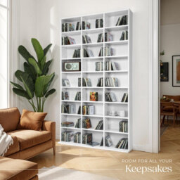 Tectake Cd Shelf Unit Christel - 27 Compartments For Up To 1080 Cds  - White - thumbnail 7
