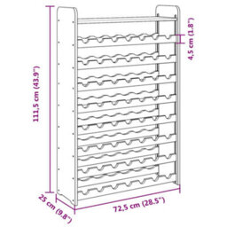 Vidaxl Wine Rack With Top Board 72.5X25X111.5 Cm Solid Wood Pine - thumbnail 9